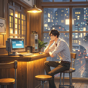 凌晨三点的吧台灯