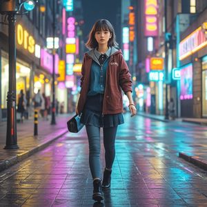 城市霓虹夜归人