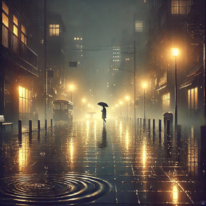 雨音と足音
