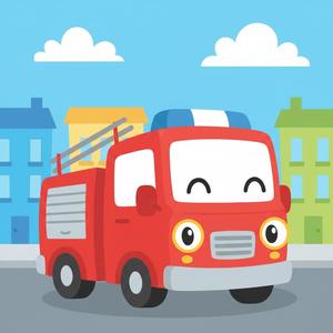 Das rote Feuerwehrauto