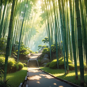 竹林に響く風の音