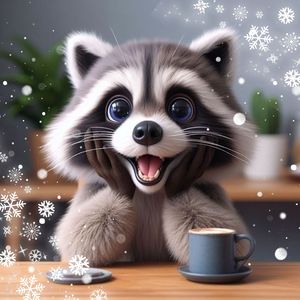 Кофеварка и енот