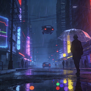 霓虹雨夜