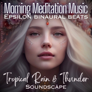 Morning Meditation Music (Epsilon Binaural Beats) [Tropical Rain & Thunder Soundscape]