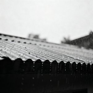 After Dark Tin Roofs in Rainfall