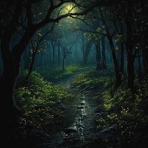 Rainfall Reverie under the Starlit Trees