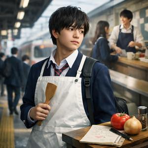 apprentice cook（靴紐を結び直して）