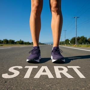 スニーカーの音が鳴り響く道