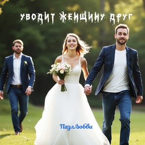 Уводит женщину друг
