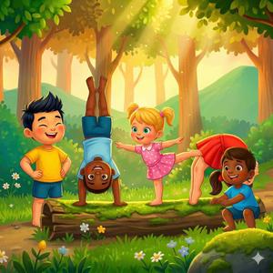 Gimnastica în pădure