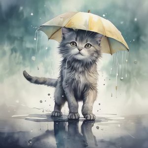 아기 고양이와 소나기