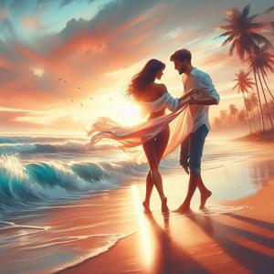 el canario y la turista en lanzarote