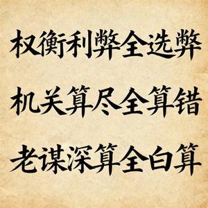 权衡利弊全选弊，机关算尽全算错，老谋深算全白算