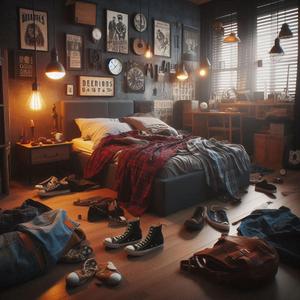 熄灯后的男寝Men's dormitory after lights out