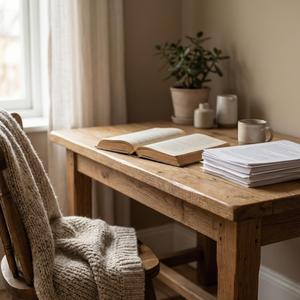 Open Notebook in Calm Light