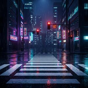 Subway Crosswalk in the Rain