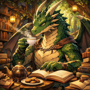 The Dragon Archivist at Dawn