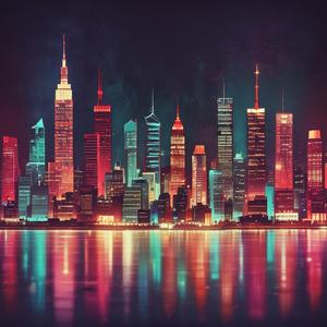 灯光闪烁在城市的街 by Bruce.zhang