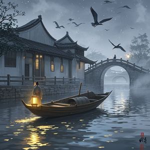 浑河夜泊-随风入夜润物无声