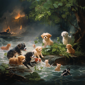 Pawprints by the Peaceful Stream