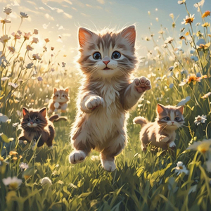 Małe Kotki Bawią Się w Berka