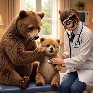 아기 곰 예방 접종