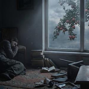 The apple tree is hanging low