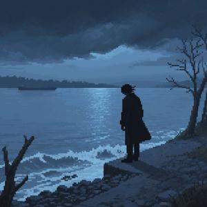 站在鸭绿江前的他