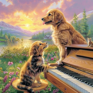 Cunas De Relajación De Mascotas De Piano