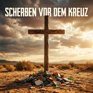 Scherben vor dem Kreuz