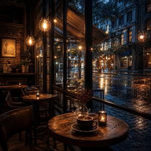 Rainy Night Coffee Shop