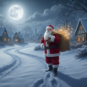 サンタクロースが村にやってき