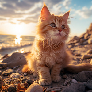 Momentos Tranquilos Junto Al Mar Para Los Felinos