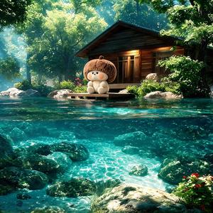 Floating Beneath Green Skies