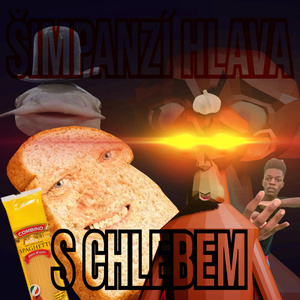 Šimpanzí hlava s chlebem