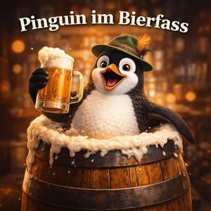 Pinguin im Bierfass
