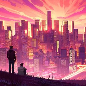 赛博都市 城市落日