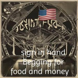 Signs In Hand, Begging For Food And Money