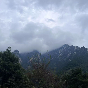 伞沿垂落的水迹