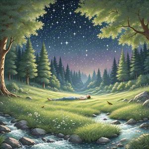 森林中的下雨声和鸟叫声