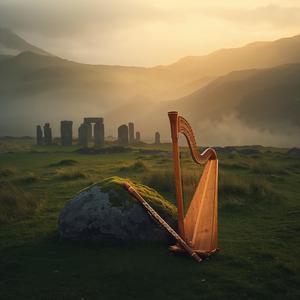 夜明け前の霧の森