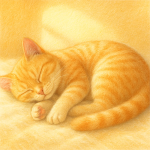 猫のひだまりうたた寝