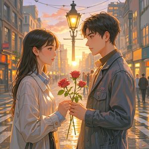 隔着玫瑰对望-田甜一笑