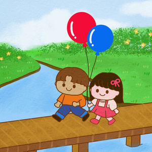 손 잡고 폴짝폴짝