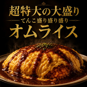 超特大の大盛りてんこ盛り盛り盛りオムライス