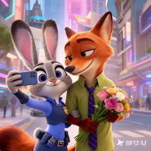 狐狸尼克和兔子警官朱迪甜蜜日常