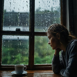 雨の窓辺