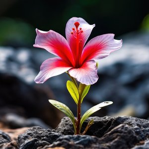 森に咲くチューリップ