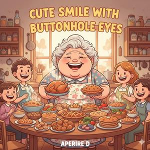 Cute smile with buttonhole eyes