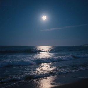 潮汐往复月光下